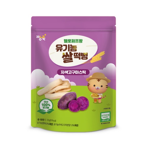 짱죽 헬로퍼프짱 유기농 쌀떡뻥 자색고구마스틱 25g이미지입니다. 누르면 해당 게시물로 새창이동합니다.