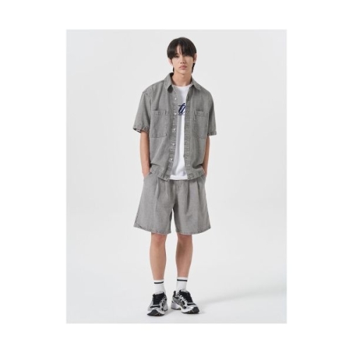 에잇세컨즈 밴딩 데님 쇼츠 라이트 그레이 424525LPH2 199244_이미지