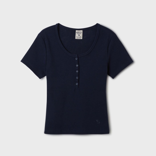 후아유 골지 헨리넥 티셔츠 / WHRAF2422F