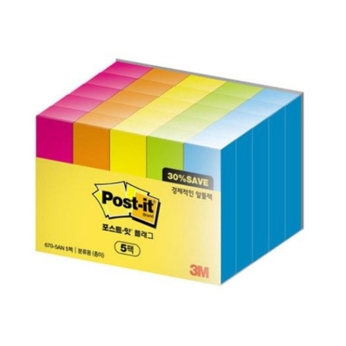 3M 포스트잇 미니 메모 종이 플래그 알뜰팩 670-5AN-5_이미지