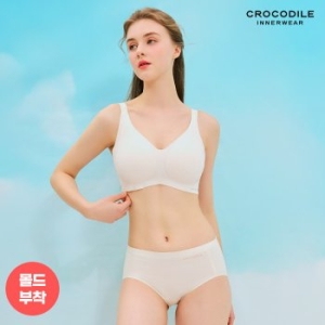 크로커다일 감탄 인견 에어쿨 스트랩 브라팬티세트 (오트밀)_이미지