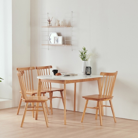 이노센트 엔젤라 반원 식탁 1200 (의자4개)_이미지