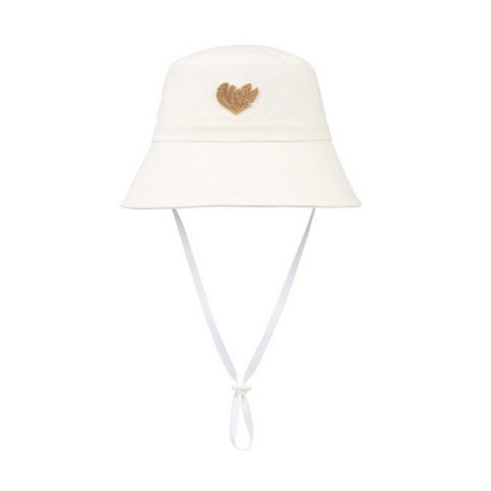 볼빅 하트 잔디 자수 버킷햇 VLAPO401_OW
