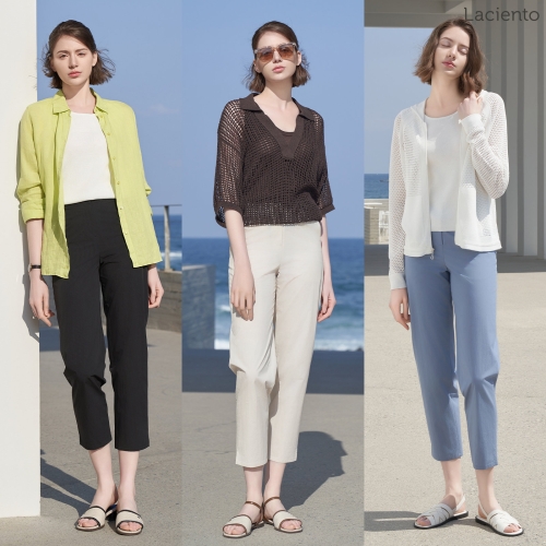 라씨엔토 24 SUMMER 나일론 블렌드 8부 카프리 팬츠 1종_이미지