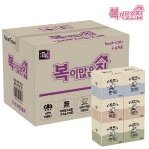 복이많은집 미니 정사각 미용티슈 100매 (6입) (6팩(36입))_이미지