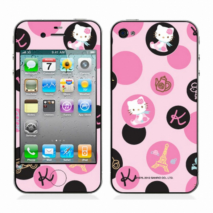 POPSKIN 오리지날 헬로키티 Black & Pink French Dot