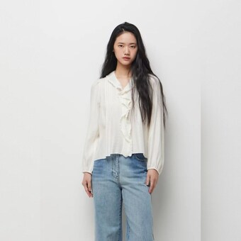 SISLEY <b>벤틀리</b> 프릴 핀턱 블라우스SAWS49631