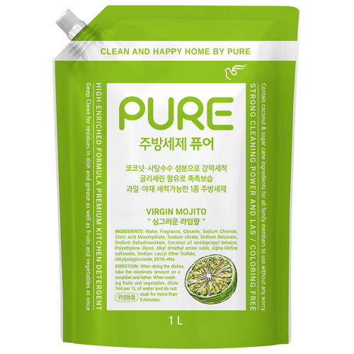퓨어 주방세제 버진모히토 리필 1L