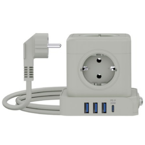 알토디자인 에코너 5구 16A USB 큐브 멀티탭 (1.8m)_이미지