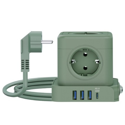 알토디자인 에코너 5구 16A USB 큐브 멀티탭