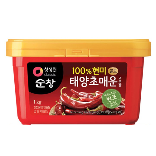 대상 청정원 순창 100% 현미 태양초 매운 고추장 1kg (3개)