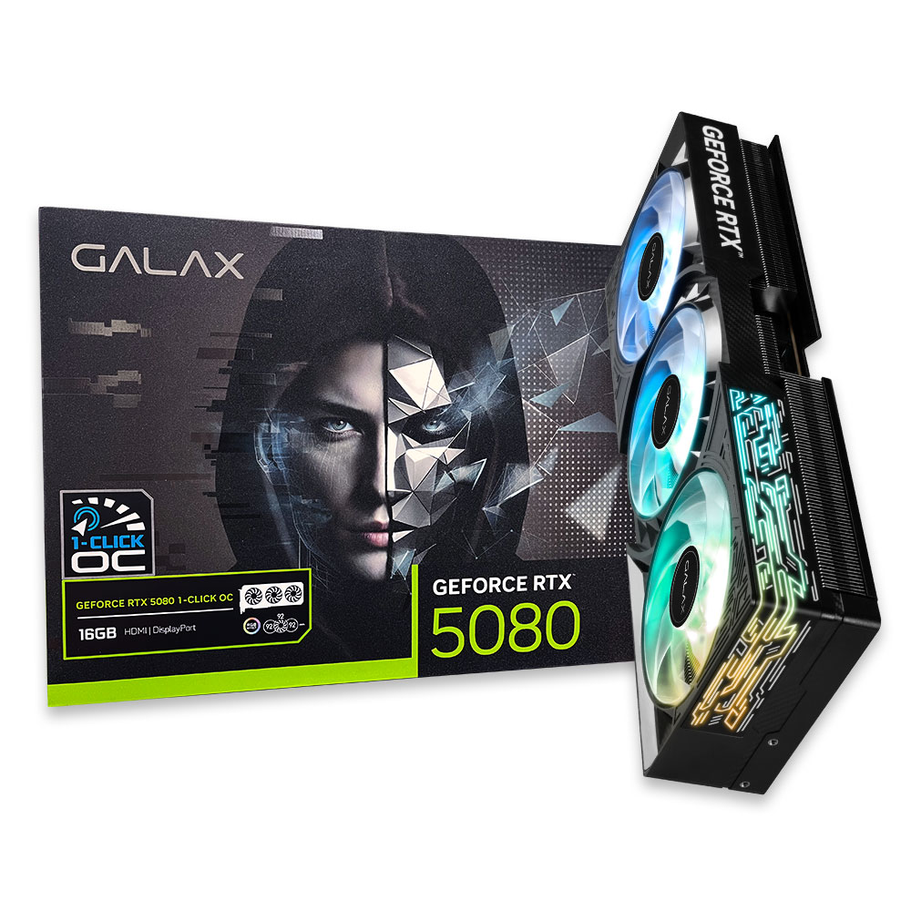갤럭시 GALAX 지포스 RTX 5080 BLACK OC D7 16GB이미지입니다. 누르면 해당 게시물로 새창이동합니다.