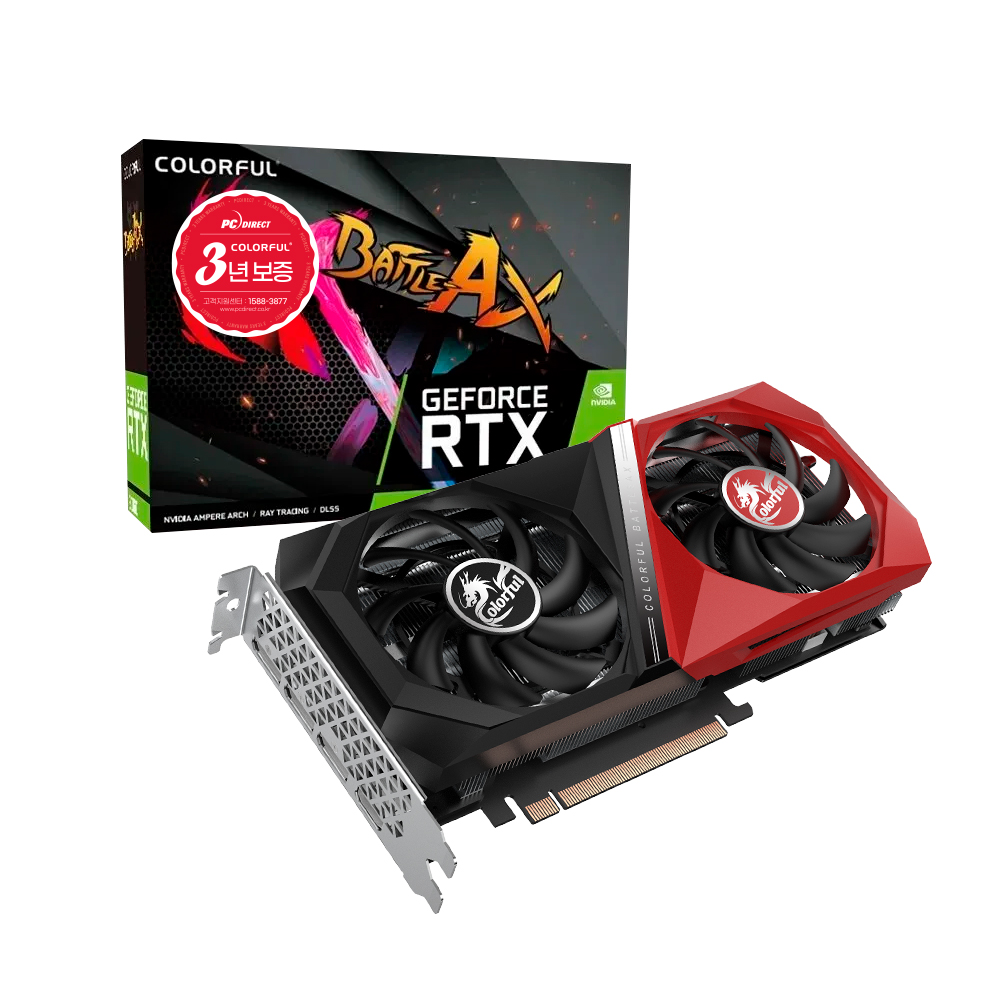 COLORFUL 지포스 <b>RTX</b> <b>3050</b> 토마호크 DUO V2 D6 8GB 피씨디렉트