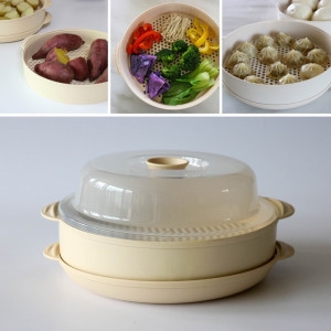 이로홈 NEW 전자레인지 대형 스팀 찜기 1단 전자렌지용기 계란찜 라면 만두 고구마 만능찜기 간편찜기_이미지