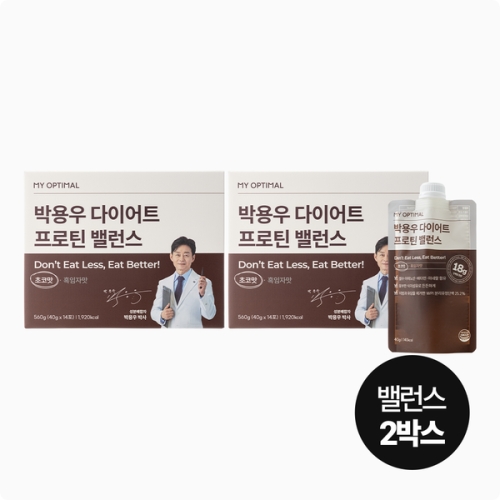 엠에스바이오텍 마이옵티멀 박용우 다이어트 프로틴 밸런스 초코맛 40g 14포 (2개)