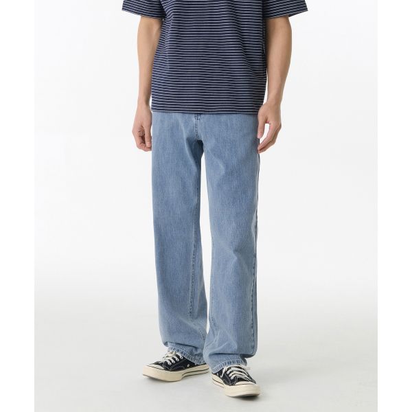 무신사 스탠다드 MUSINSA STANDARD 린넨 라이크 레귤러 핏 데님 팬츠 라이트 인디고 MMENP5Z06-LI 105847_이미지
