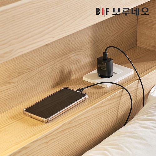 BIF보루네오 루나Po 3서랍 수납 LED침대 SS (본넬스프링)_이미지