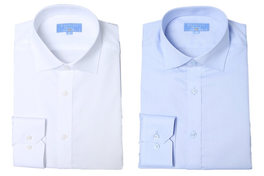 카운테스마라 면혼방 솔리드 긴소매 슬림 셔츠 CDHT3B7360A0