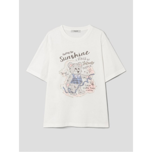 356342CC41 20수 그래픽 오버핏 반소매 티셔츠 화이트