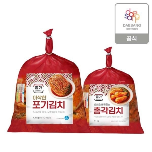 아삭한 포기김치 4.4kg + 총각김치 1.4kg