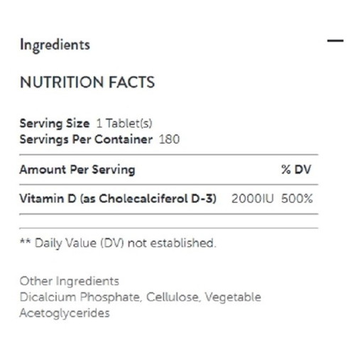 GNC 비타민D3 2000IU 180정 (해외) (1개)_이미지