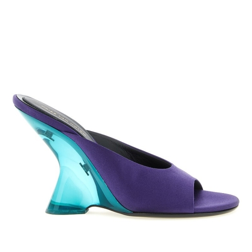 새틴 오픈토 플렉시글라스 웨지 뮬 2610117553304