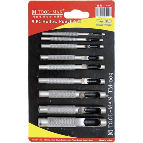 툴맨 홀펀치 세트 TM-009 (9pcs)
