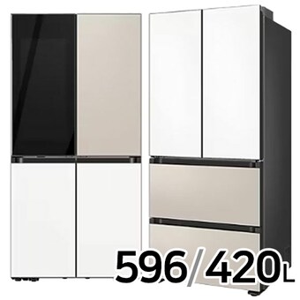 삼성전자 비스포크 키친핏 새틴 RF60DB9342AP (베이지+화이트) + <b>RQ42DB94R2AP</b> (화이트+베이지)