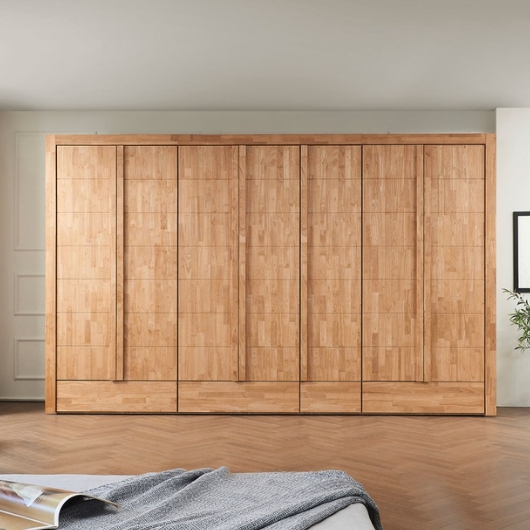 엠버드 고무나무 원목 12자 옷장 3590