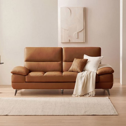 삼익가구 매그넘 천연통가죽 소파 3인용 (스툴별도)_이미지