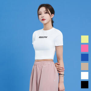 스컬피그  레터링 크롭 숏슬리브 SA0388