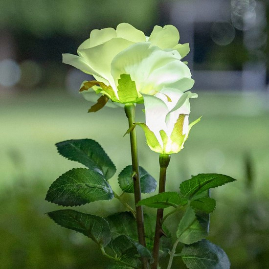라이트컴 COMS LED 태양광 화이트 장미 정원등_이미지