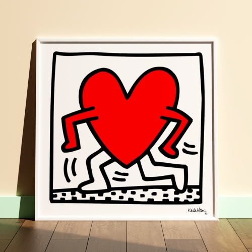 세잔느화실 명화 캔버스 그림액자 키스해링 Untitled, 1984 heart 하트1984_이미지