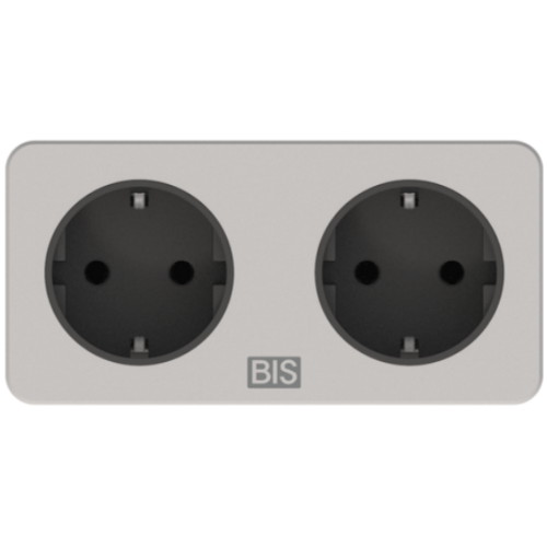 빌콘 2구 미니스퀘어 매입콘센트 BBM21 (메탈릭실버)