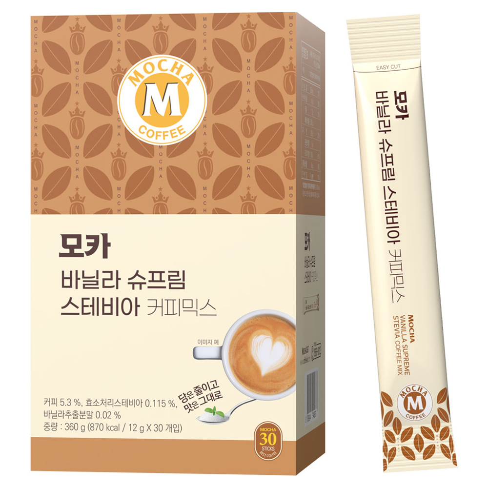 모카씨엔티 모카 바닐라 슈프림 스테비아 커피믹스 30개입 (1개)_이미지