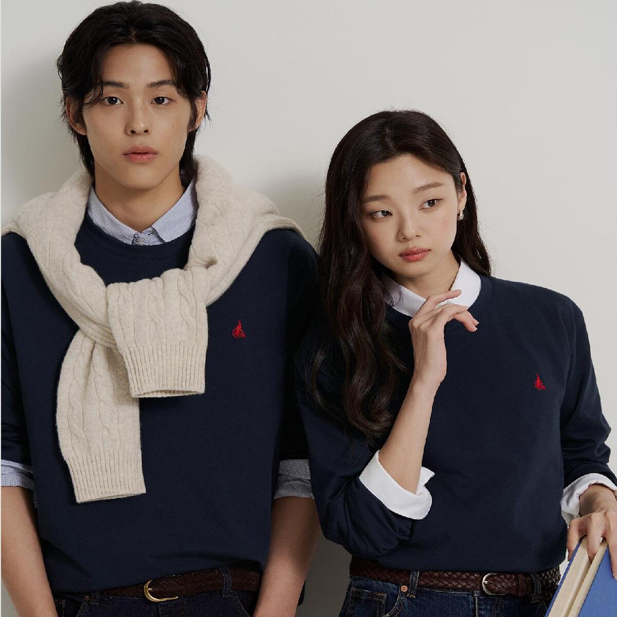 멘 Essential 남녀공용 라운드넥 티셔츠 네이비 BC6841E91R