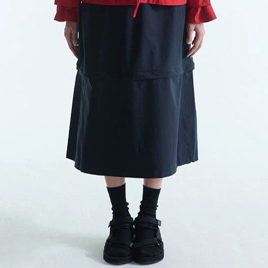 2-in-1 지퍼 스커트 DFT AIS26WBOT006NOI 42 XL 블랙