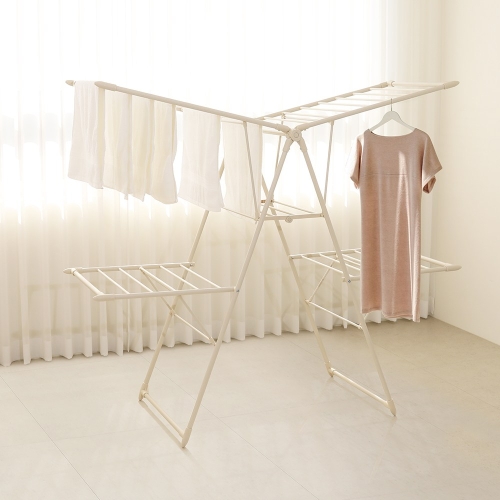 홈앤미 튼튼한 빨래건조대 스틸 4단 크림 단품