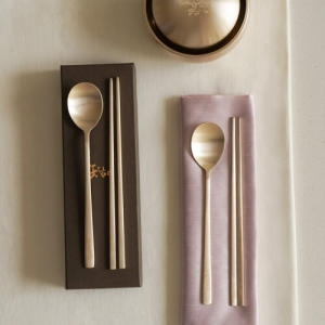 놋담 방짜유기 목단꽃 수저세트 (2인)_이미지