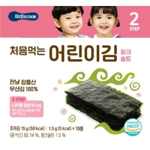 베베쿡 처음먹는 어린이김 핑크솔트 15g (2개)_이미지