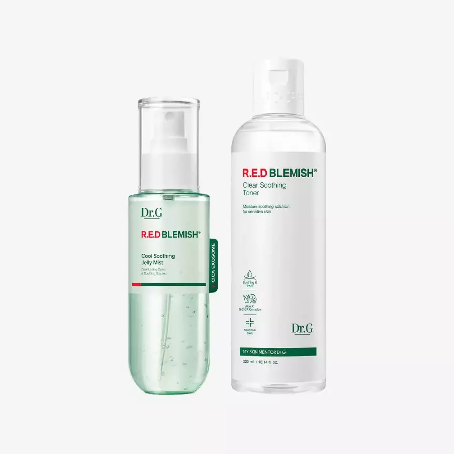 닥터지 레드 블레미쉬 쿨 수딩 젤리 미스트 100ml + 클리어 토너 300ml (100ml 1개+300ml 1개)_이미지