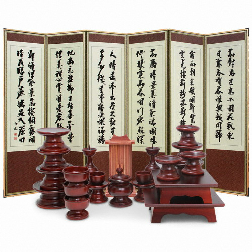 박씨상방 남원 오리목 실용제기 23P (향나무지방틀) (+병풍(진주비단))_이미지