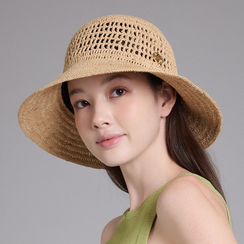 화이트샌즈 천연 라피아 버킷햇 델리