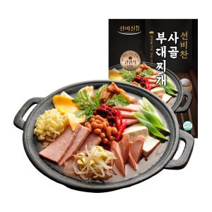 선비찬 사골부대찌개 600g X 4봉 +라면사리1봉 개운한 국물 다양한 햄사리와 기타사리_이미지