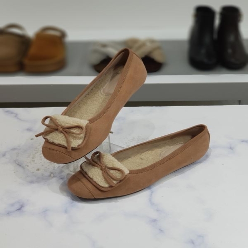 한슈 HANSHOE 세이브존03 리본 스웨이드 양털 안감 여성 플랫 단화 0.5cm AGHS379052vnA S43301538