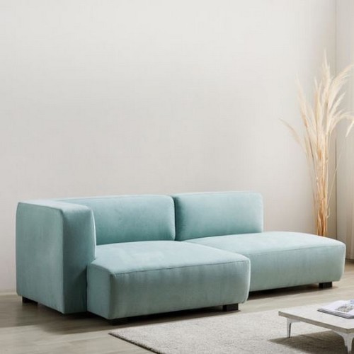 동서가구 노르 카우치 클린 아쿠아 패브릭 소파 3인용_이미지