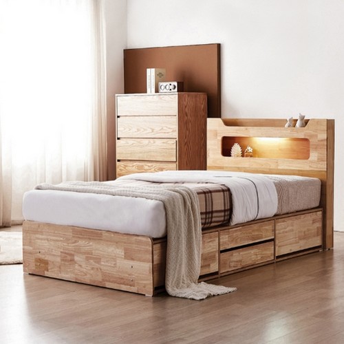 동서가구 코비 수납 호텔 LED침대 SS (매트별도)