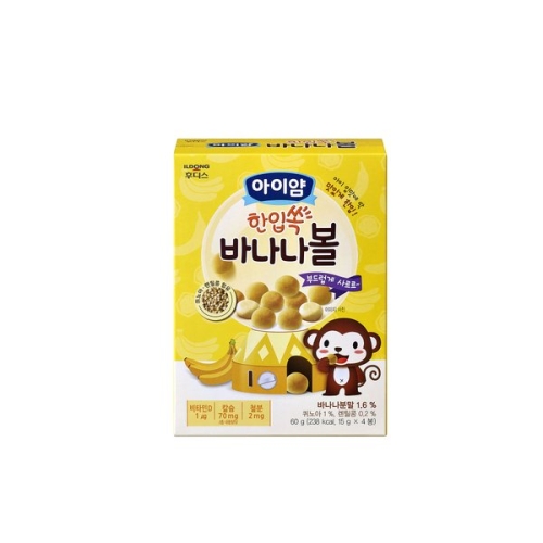 아이얌 한입쏙 바나나볼 60g (1개)_이미지