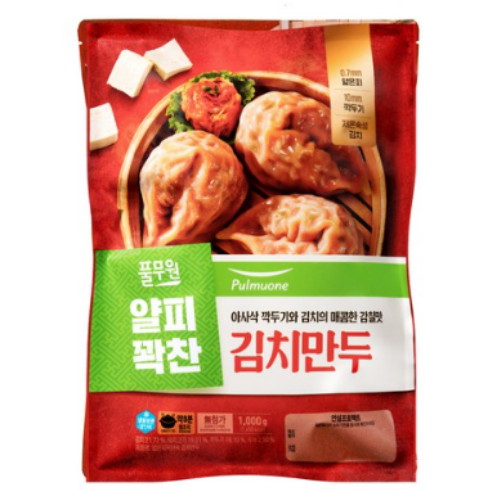 풀무원 얄피꽉찬 김치만두 1kg (1개)_이미지