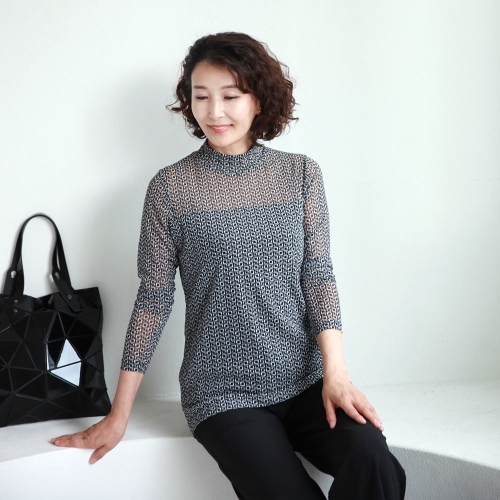 T57158 여름 시르루 긴팔 반목티 40대 엄마옷